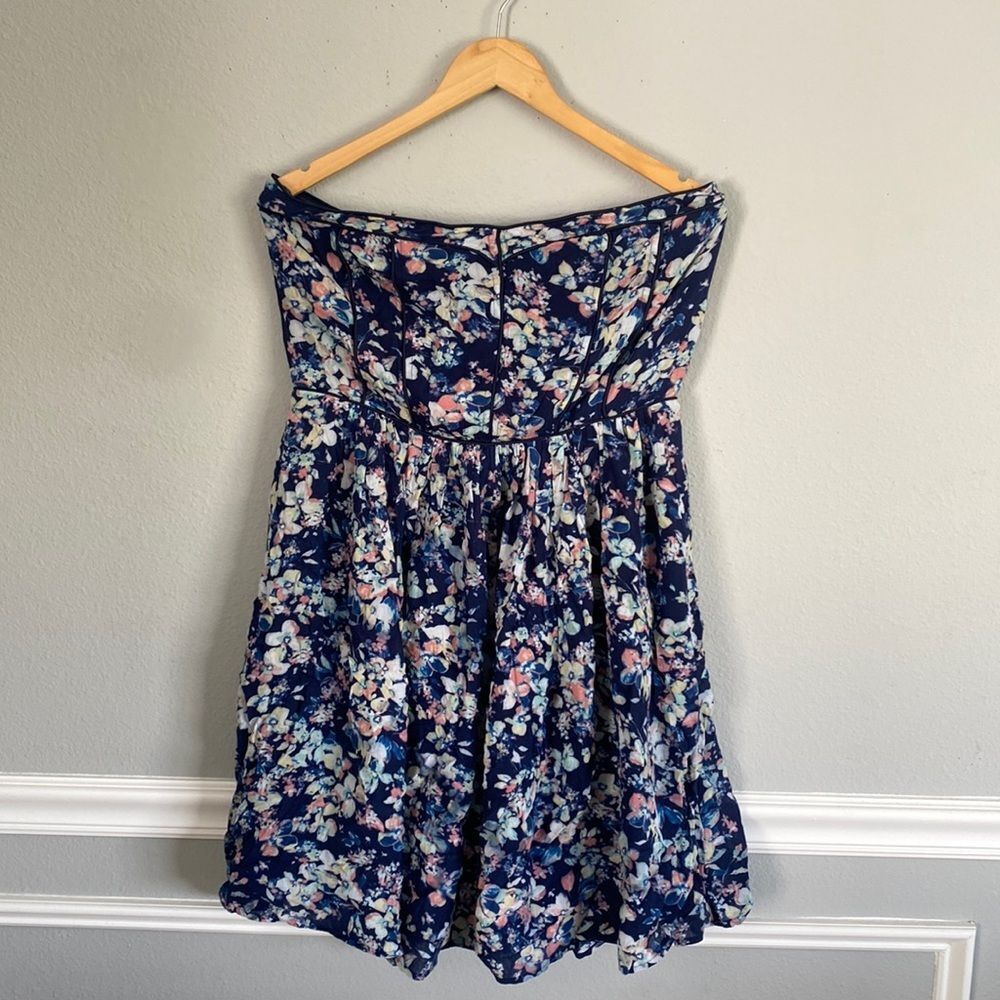 Eva Mendes Strapless Floral Tube Dress